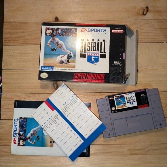 Super Nintendo MLBPA Baseball Game - Gray Pre-owned - Picture 1 of 5